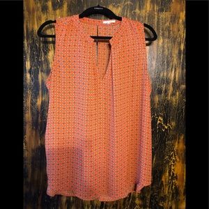 Pleione Loose Fit Orange Print Top Lrg